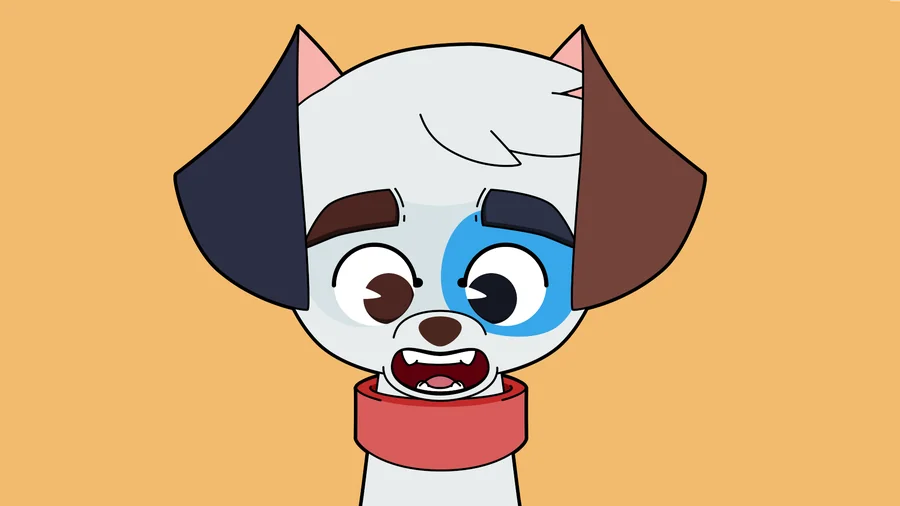 Personagem cachorro rigado no Moho